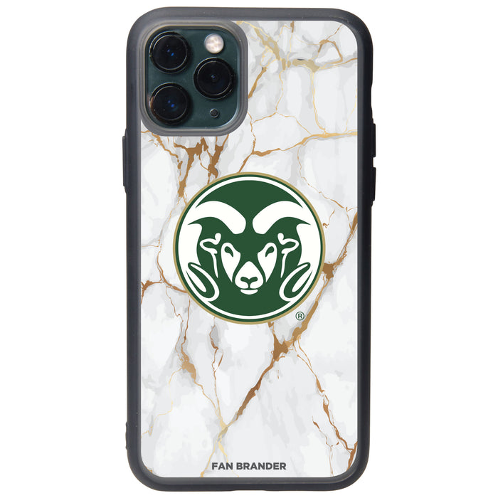 Fan Brander Slate series Phone case with Colorado State Rams White Marble Design