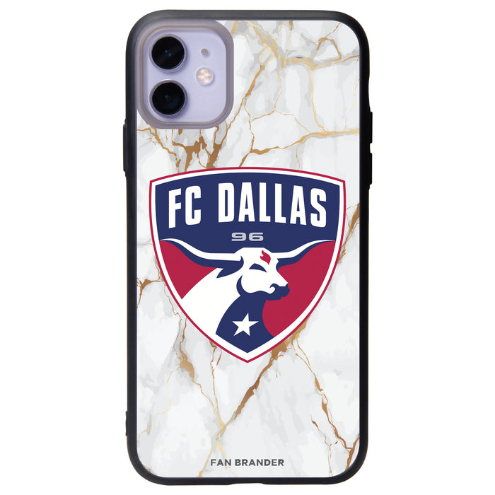 Fan Brander Slate series Phone case with FC Dallas White Marble Background