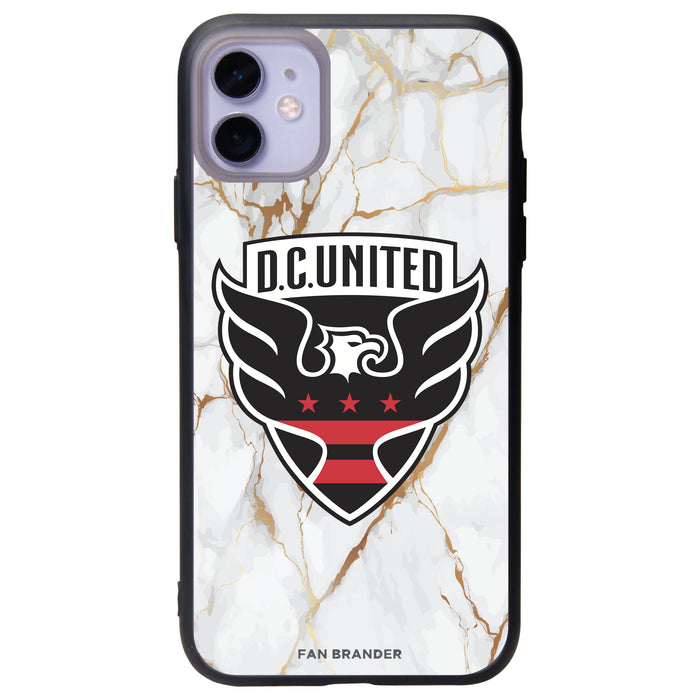 Fan Brander Slate series Phone case with D.C. United White Marble Background