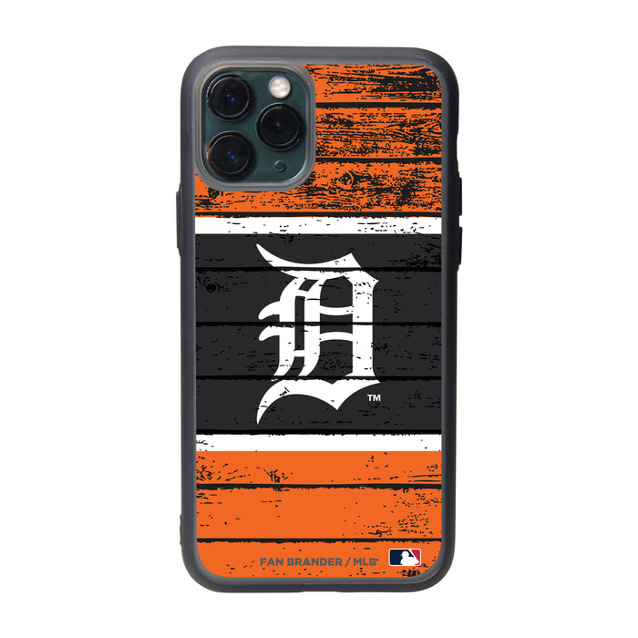 Fan Brander Slate series Phone case with Detroit Tigers Primary Logo on Wood Design