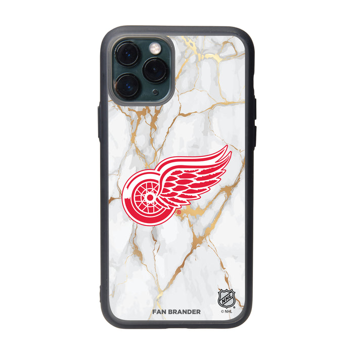 Fan Brander Slate series Phone case with Detroit Red Wings White Marble Design
