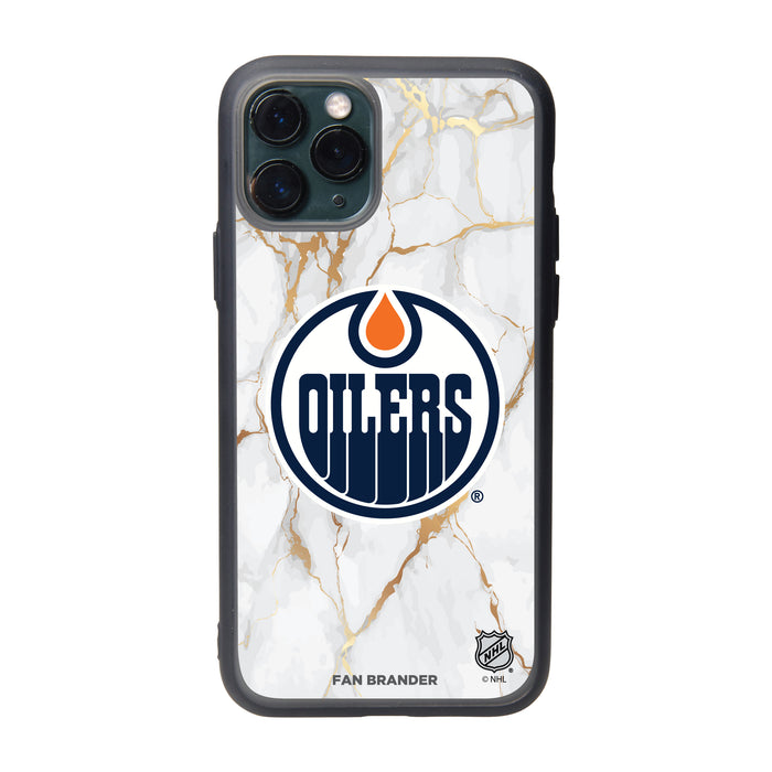 Fan Brander Slate series Phone case with Edmonton Oilers White Marble Design