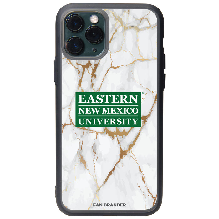 Fan Brander Slate series Phone case with Eastern New Mexico Greyhounds White Marble Design