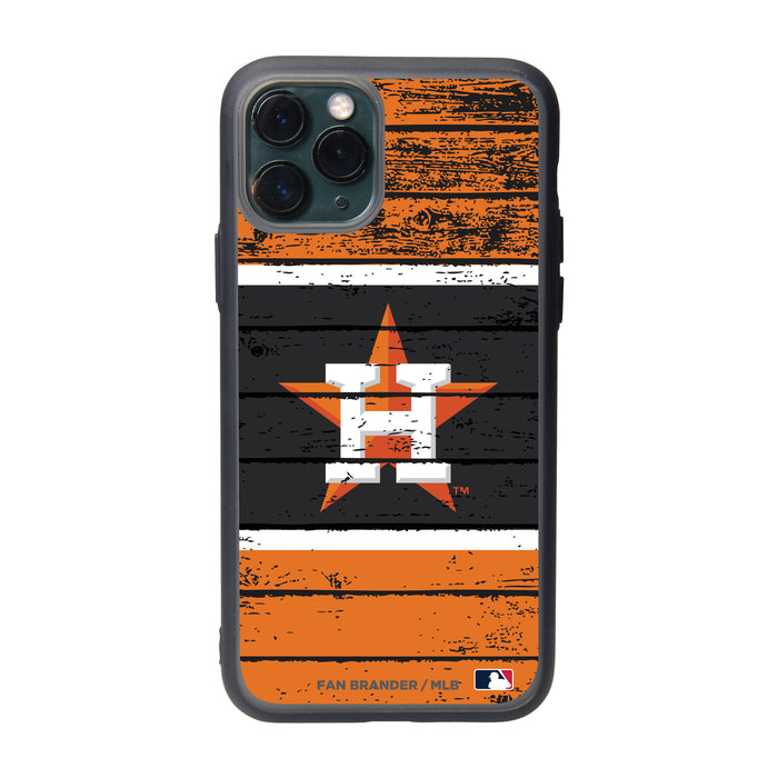 Fan Brander Slate series Phone case with Houston Astros Primary Logo on Wood Design