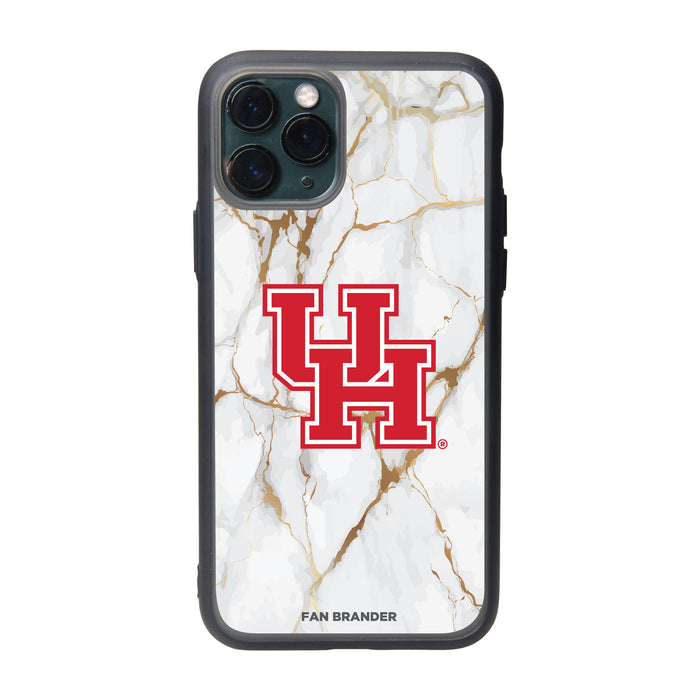 Fan Brander Slate series Phone case with Houston Cougars White Marble Design