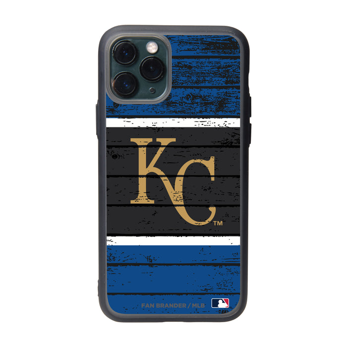 Fan Brander Slate series Phone case with Kansas City Royals Primary Logo on Wood Design