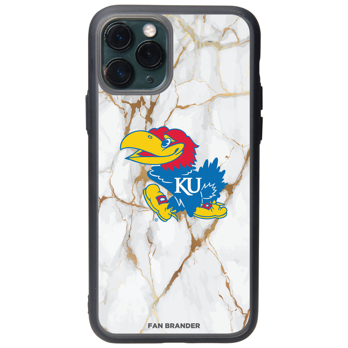 Fan Brander Slate series Phone case with Kansas Jayhawks White Marble Design