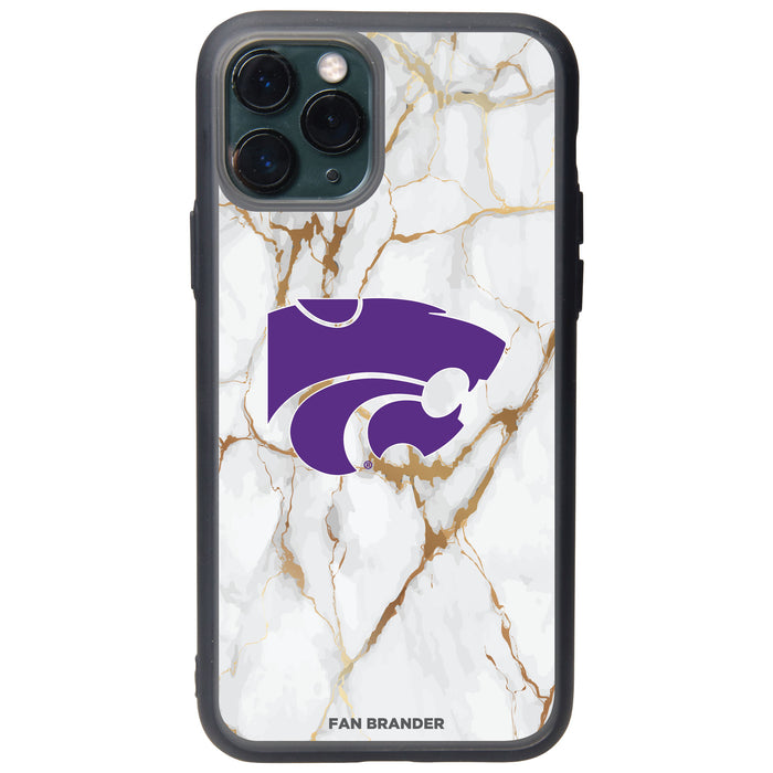 Fan Brander Slate series Phone case with Kansas State Wildcats White Marble Design