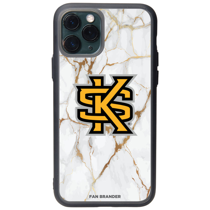 Fan Brander Slate series Phone case with Kennesaw State Owls White Marble Design