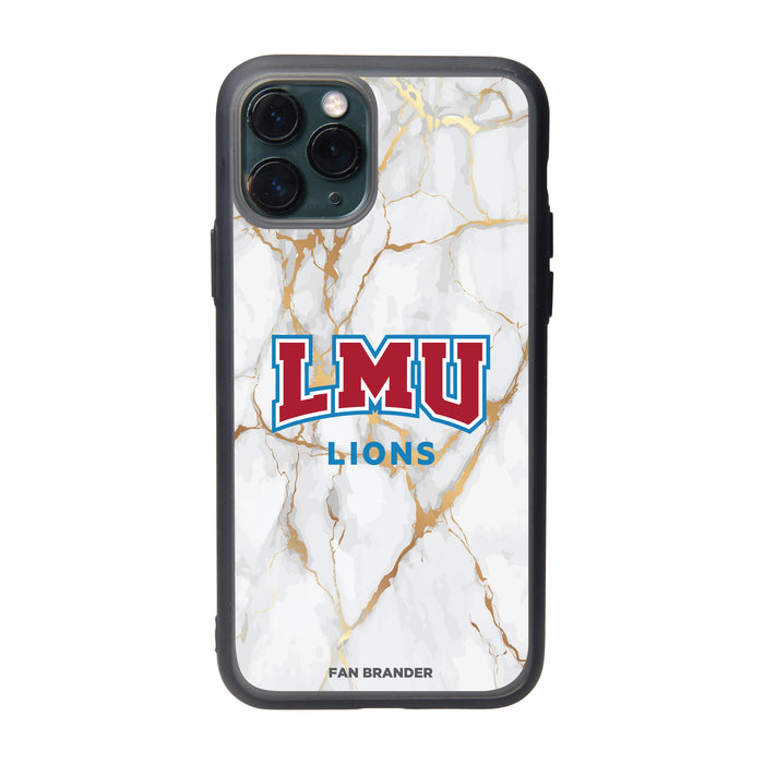 Fan Brander Slate series Phone case with Loyola Marymount University Lions White Marble Design