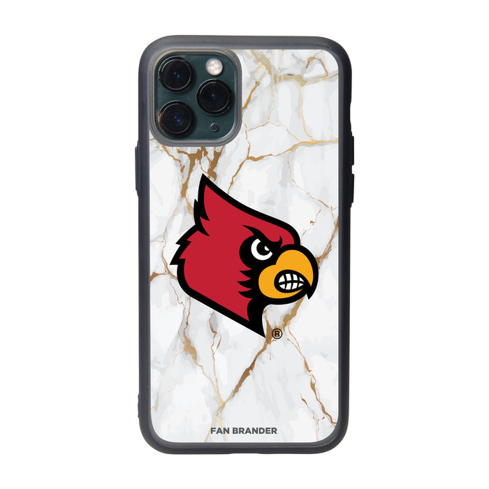 Fan Brander Slate series Phone case with Louisville Cardinals White Marble Design