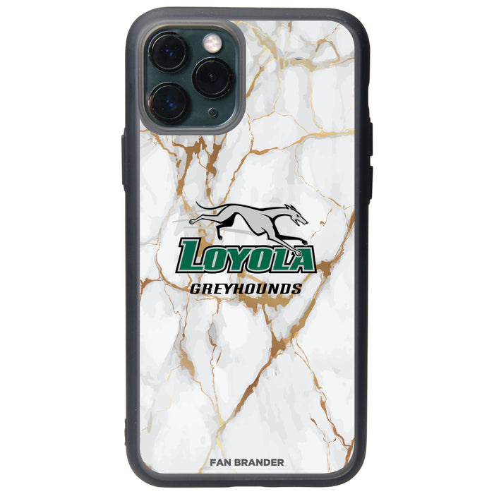 Fan Brander Slate series Phone case with Loyola Univ Of Maryland Hounds White Marble Design