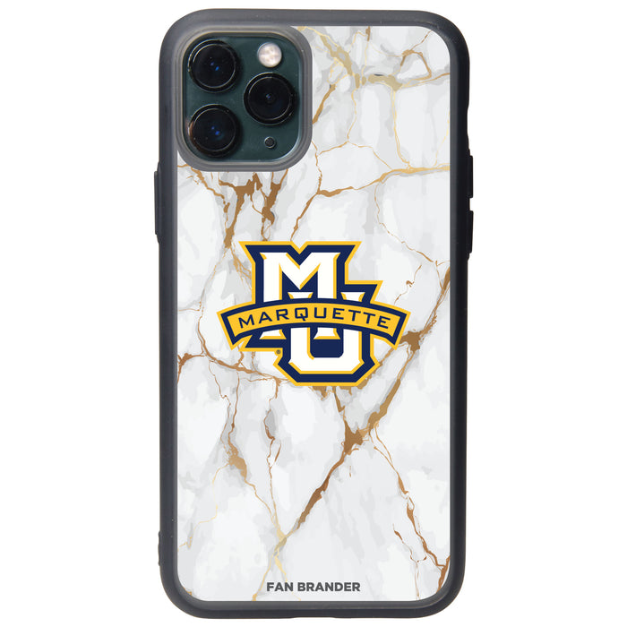 Fan Brander Slate series Phone case with Marquette Golden Eagles White Marble Design
