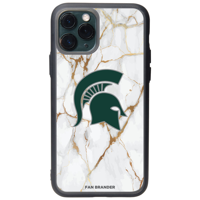 Fan Brander Slate series Phone case with Michigan State Spartans White Marble Design