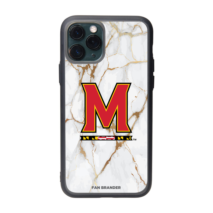 Fan Brander Slate series Phone case with Maryland Terrapins White Marble Design