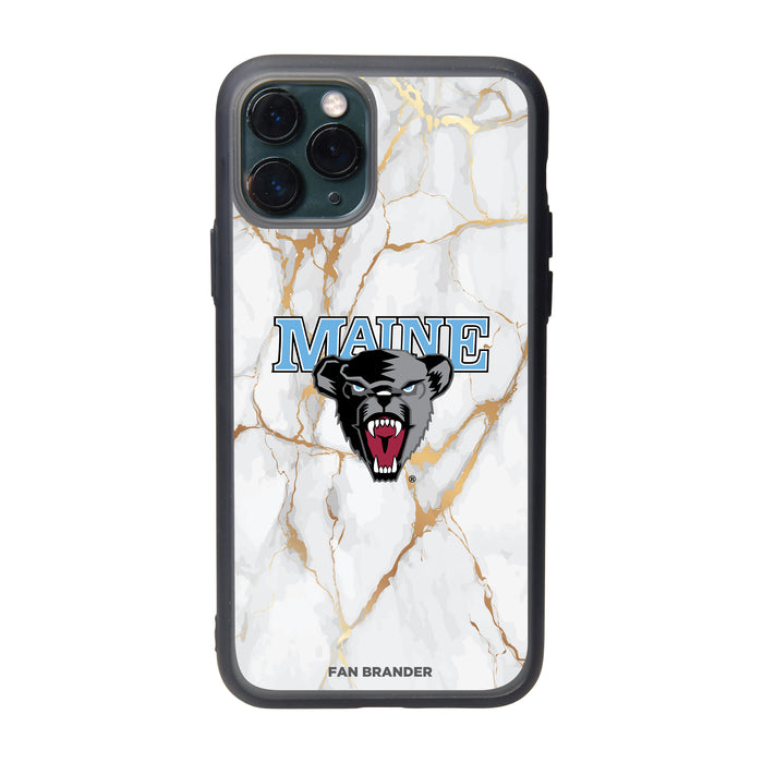 Fan Brander Slate series Phone case with Maine Black Bears White Marble Design