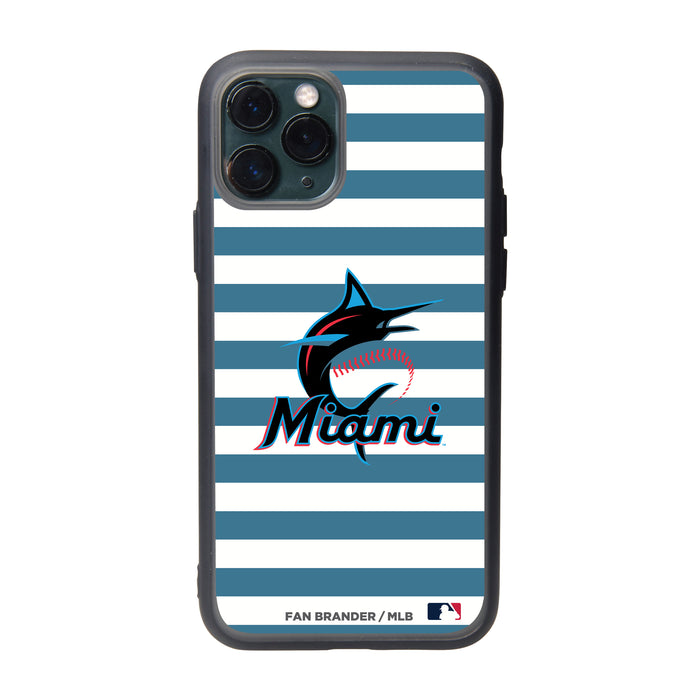 Fan Brander Slate series Phone case with Miami Marlins Stripes