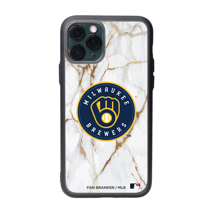 Fan Brander Slate series Phone case with Milwaukee Brewers White Marble design