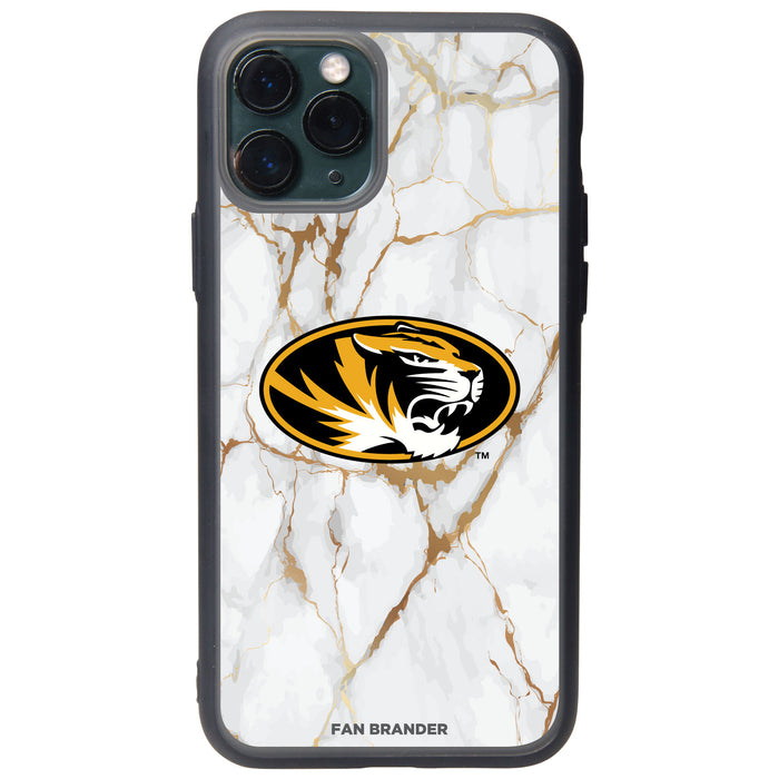 Fan Brander Slate series Phone case with Missouri Tigers White Marble Design