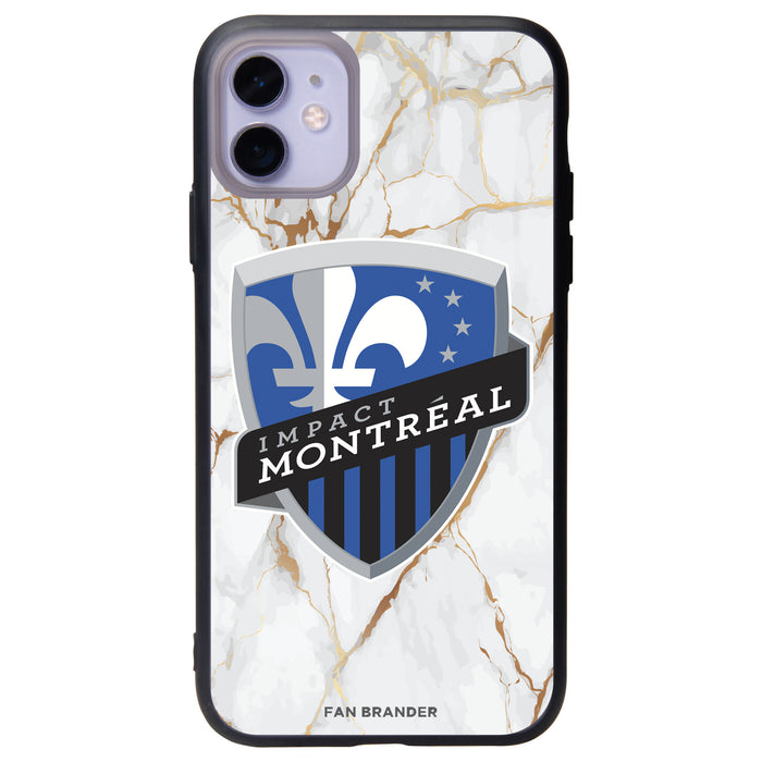 Fan Brander Slate series Phone case with Montreal Impact White Marble Background