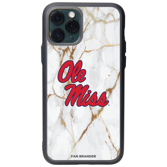 Fan Brander Slate series Phone case with Mississippi Ole Miss White Marble Design