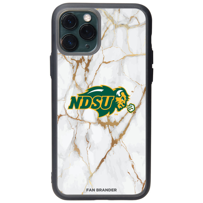 Fan Brander Slate series Phone case with North Dakota State Bison White Marble Design