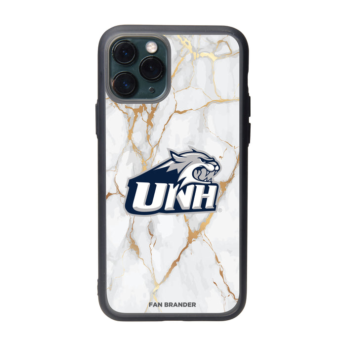 Fan Brander Slate series Phone case with New Hampshire Wildcats White Marble Design