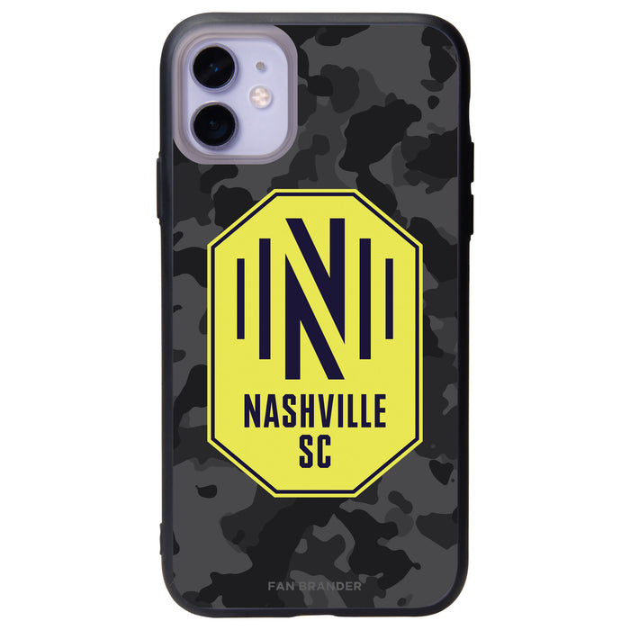 Fan Brander Slate series Phone case with Nashville SC Urban Camo Background