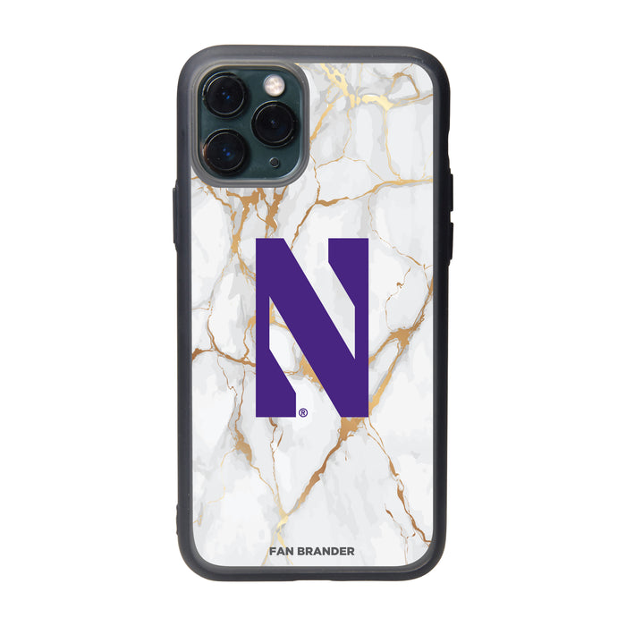 Fan Brander Slate series Phone case with Northwestern Wildcats White Marble Design