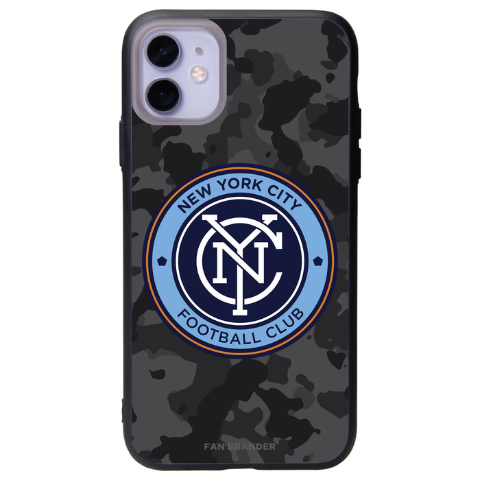 Fan Brander Slate series Phone case with New York City FC Urban Camo Background