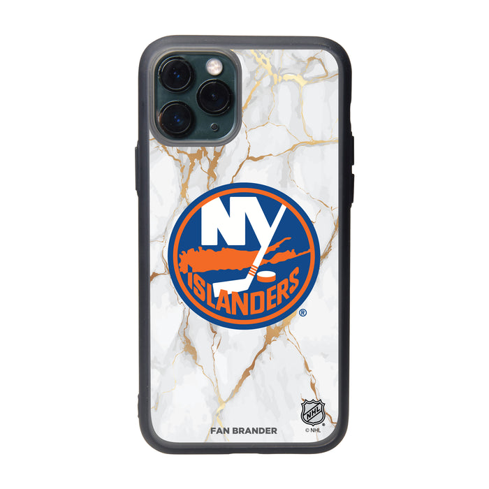 Fan Brander Slate series Phone case with New York Islanders White Marble Design