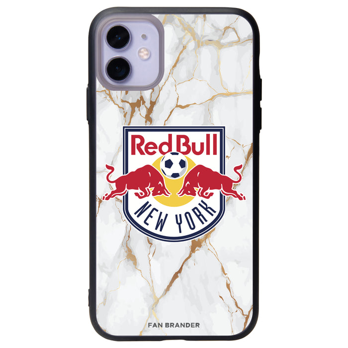Fan Brander Slate series Phone case with New York Red Bulls White Marble Background