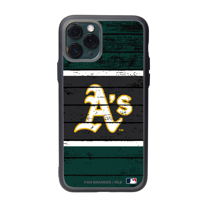 Fan Brander Slate series Phone case with Oakland Athletics Primary Logo on Wood Design