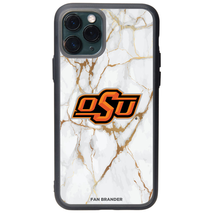 Fan Brander Slate series Phone case with Oklahoma State Cowboys White Marble Design