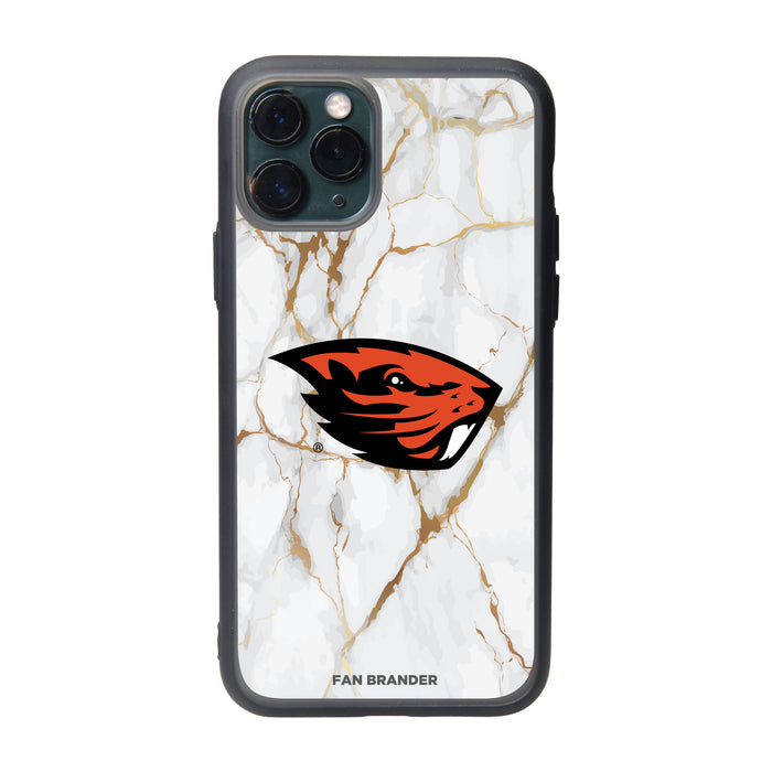 Fan Brander Slate series Phone case with Oregon State Beavers White Marble Design