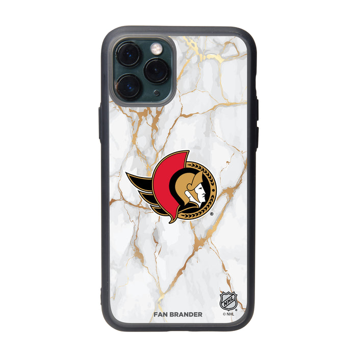 Fan Brander Slate series Phone case with Ottawa Senators White Marble Design