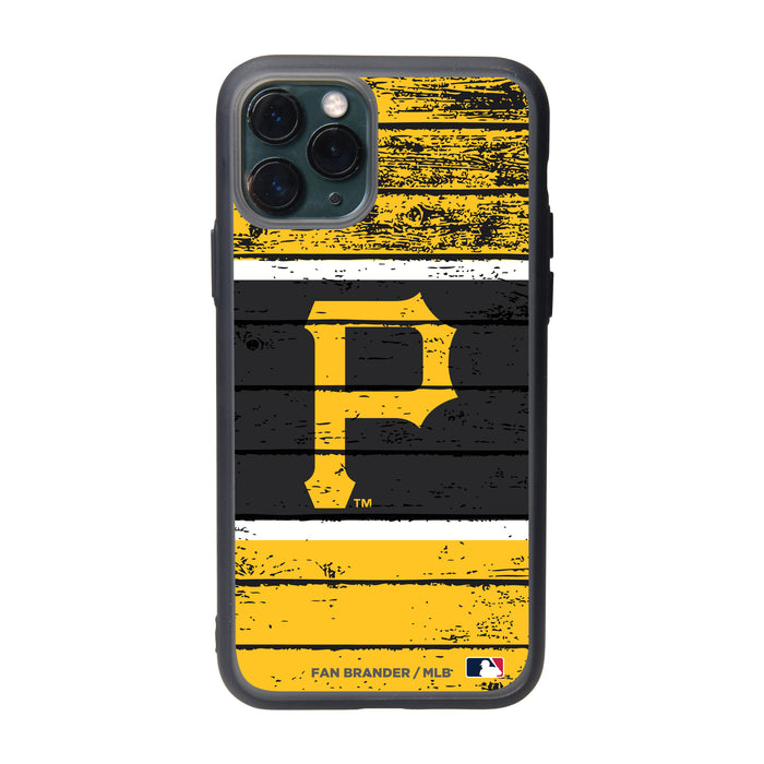 Fan Brander Slate series Phone case with Pittsburgh Pirates Primary Logo on Wood Design