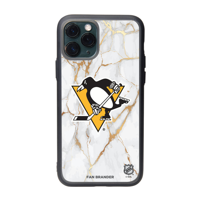 Fan Brander Slate series Phone case with Pittsburgh Penguins White Marble Design
