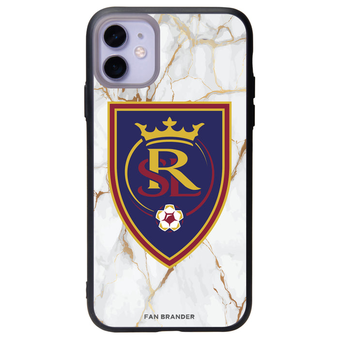 Fan Brander Slate series Phone case with Real Salt Lake White Marble Background