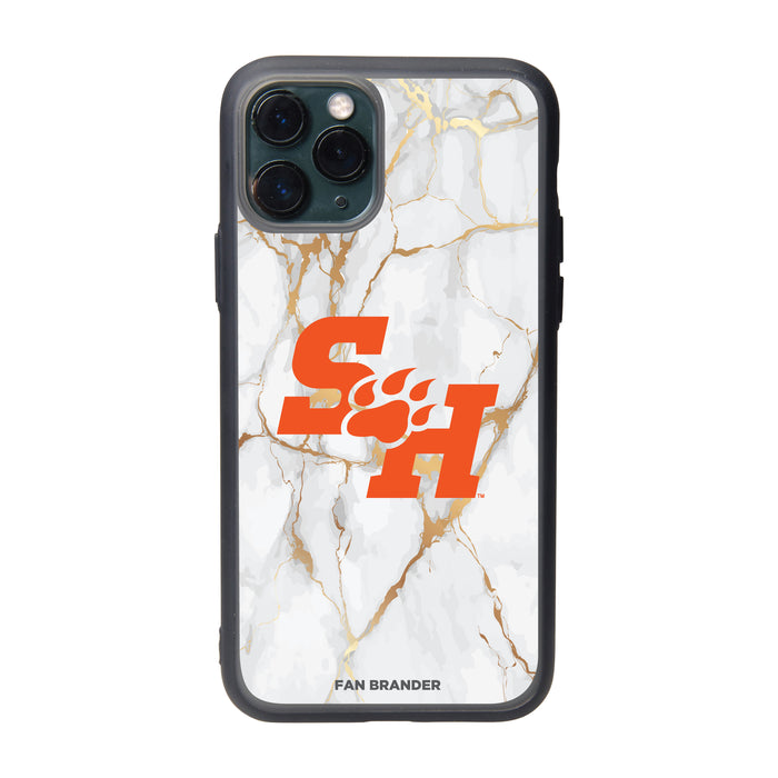 Fan Brander Slate series Phone case with Sam Houston State Bearkats White Marble Design