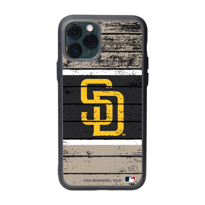 Fan Brander Slate series Phone case with San Diego Padres Primary Logo on Wood Design
