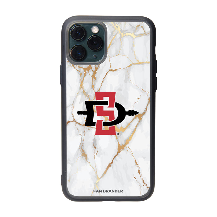 Fan Brander Slate series Phone case with San Diego State Aztecs White Marble Design