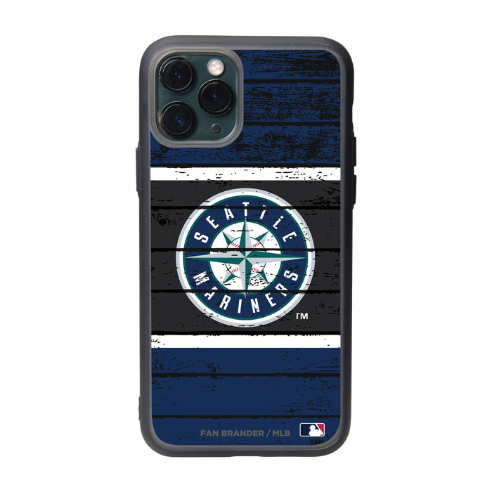 Fan Brander Slate series Phone case with Seattle Mariners Primary Logo on Wood Design