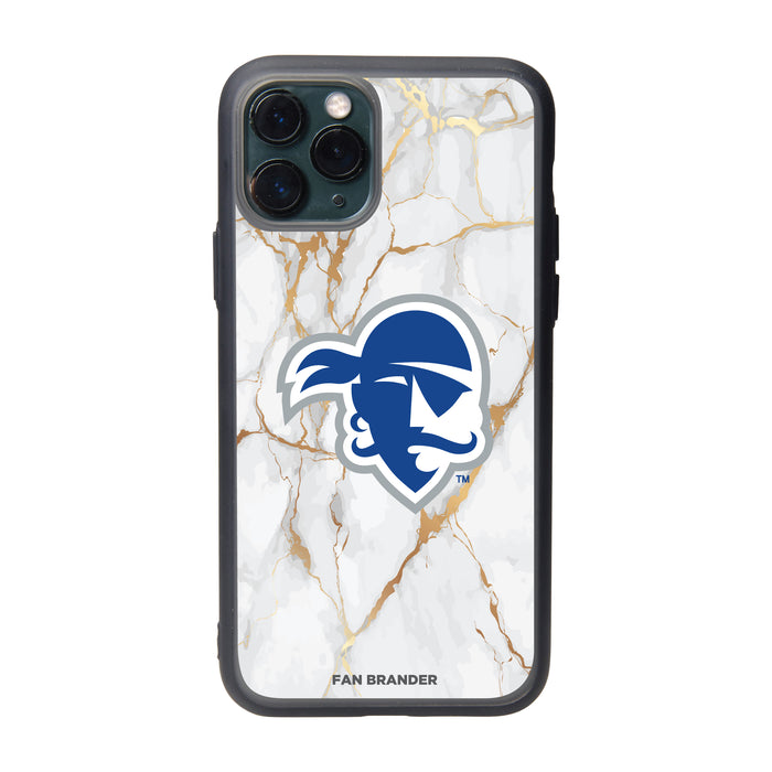 Fan Brander Slate series Phone case with Seton Hall Pirates White Marble Design
