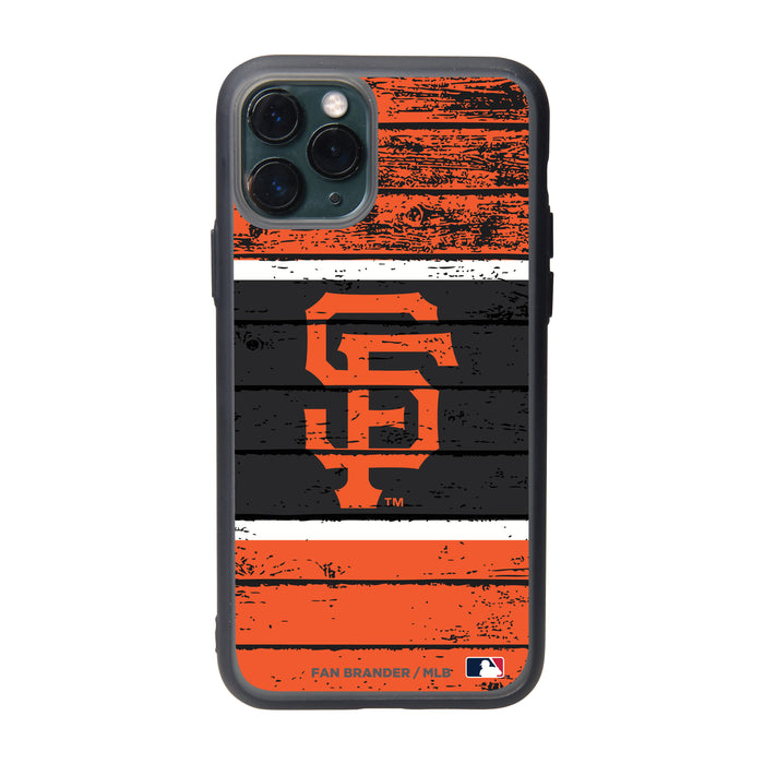 Fan Brander Slate series Phone case with San Francisco Giants Primary Logo on Wood Design