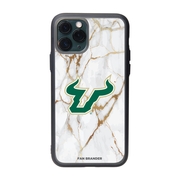 Fan Brander Slate series Phone case with South Florida Bulls White Marble Design