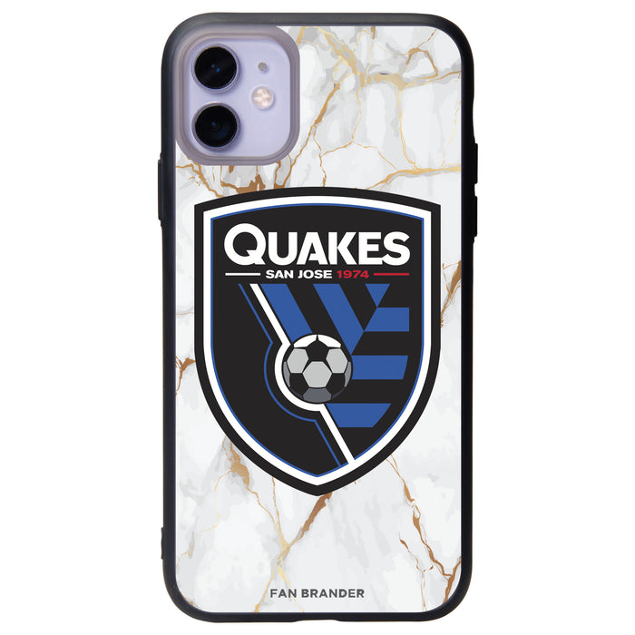 Fan Brander Slate series Phone case with San Jose Earthquakes White Marble Background