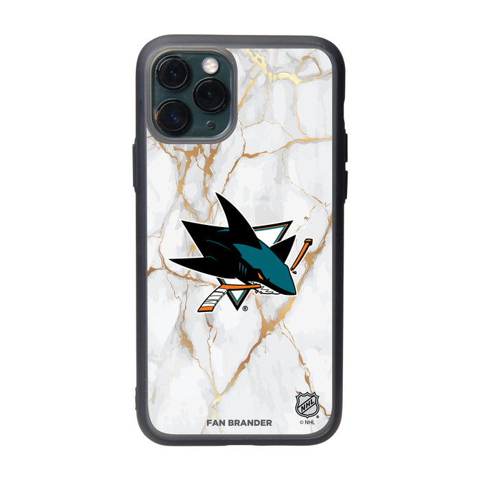 Fan Brander Slate series Phone case with San Jose Sharks White Marble Design