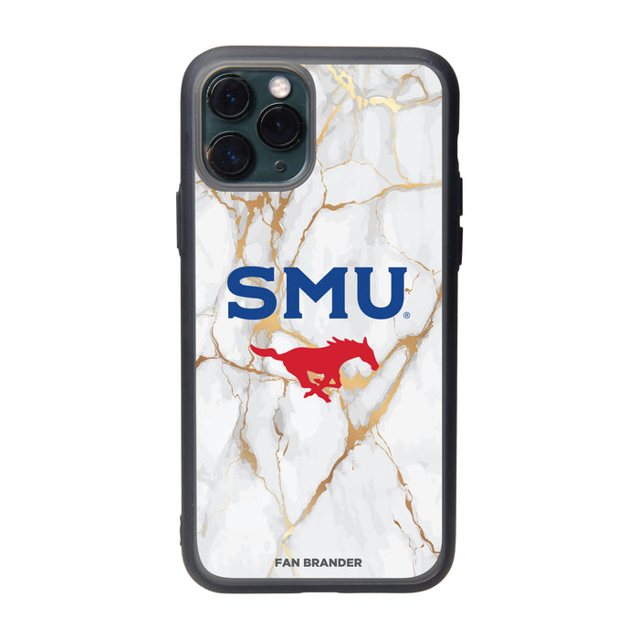 Fan Brander Slate series Phone case with SMU Mustangs White Marble Design