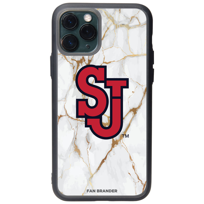 Fan Brander Slate series Phone case with St. John's Red Storm White Marble Design